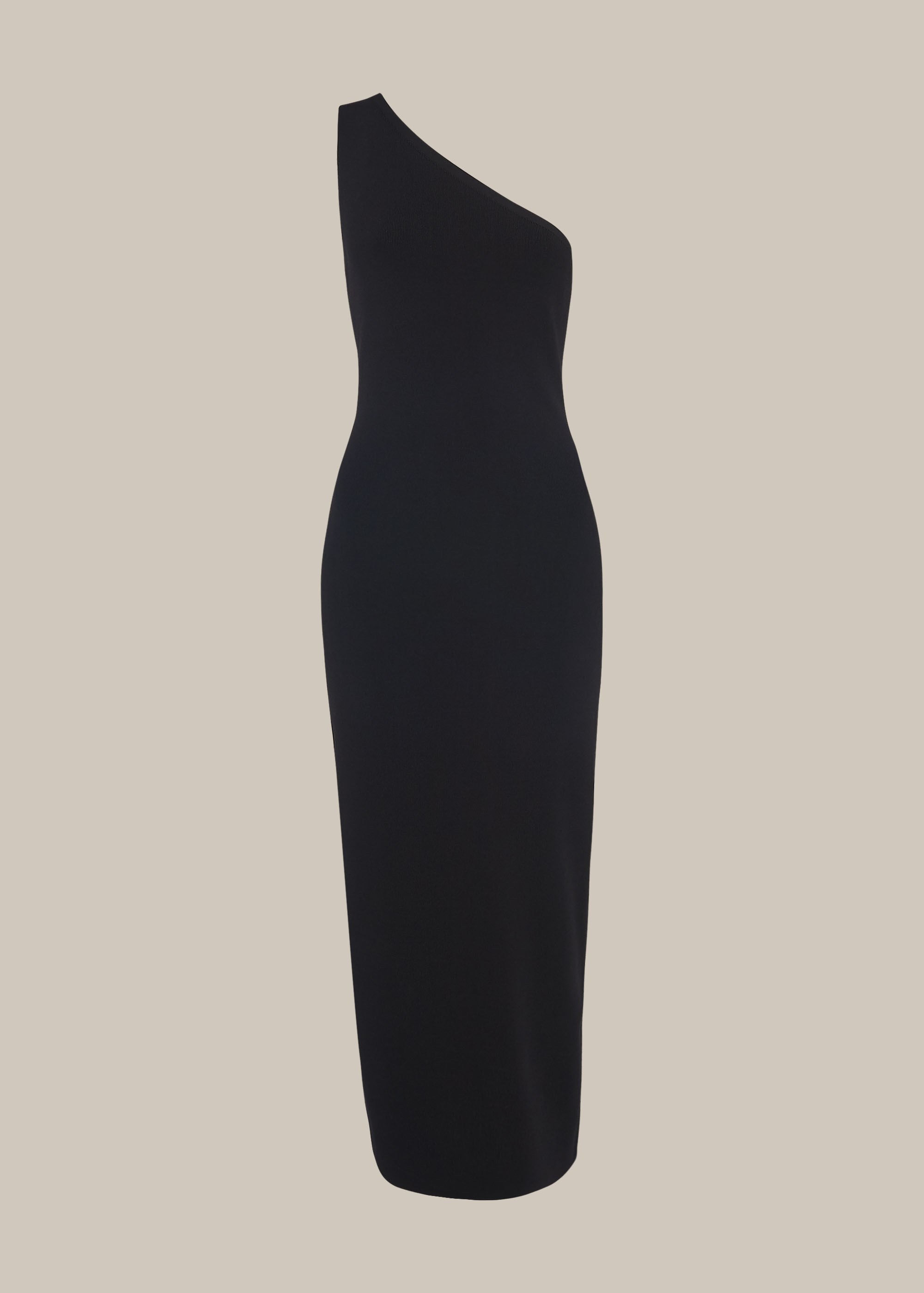 Black One Shoulder Dress Midi